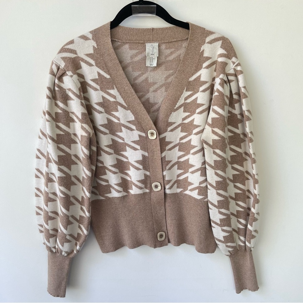Joie Houndstooth Button Front Cardigan size medium - Picture 5 of 5